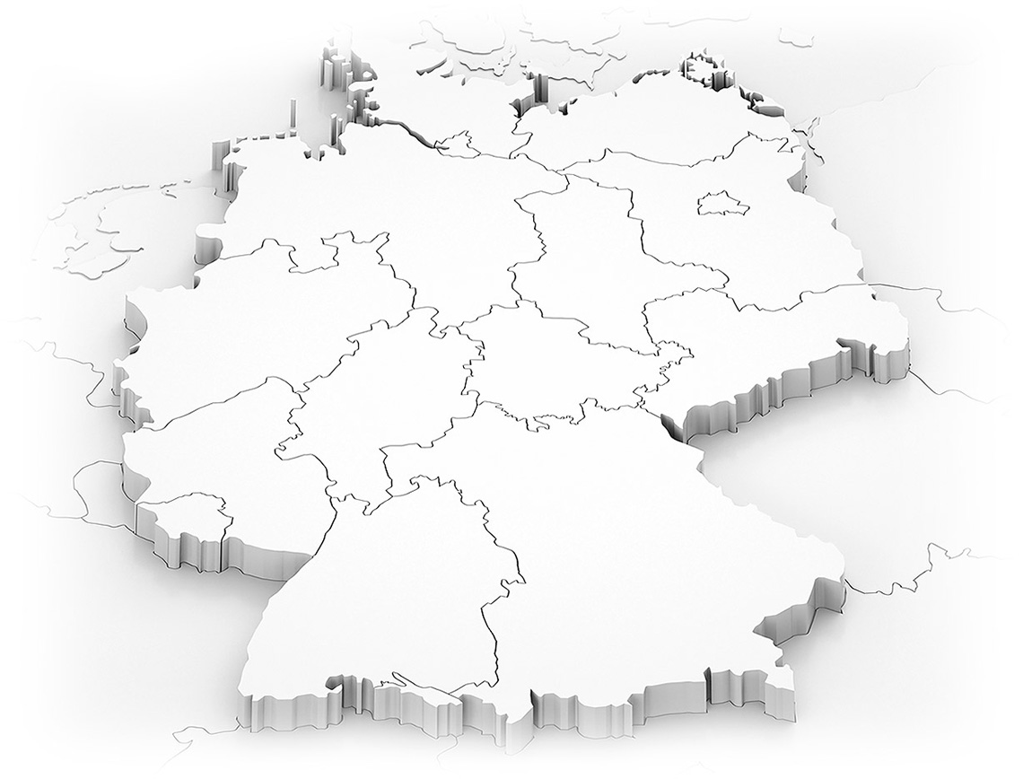 Karte von Deutschland mit bundesweiten Referenzen von abi GmbH - Anlagenbau und Konzeption